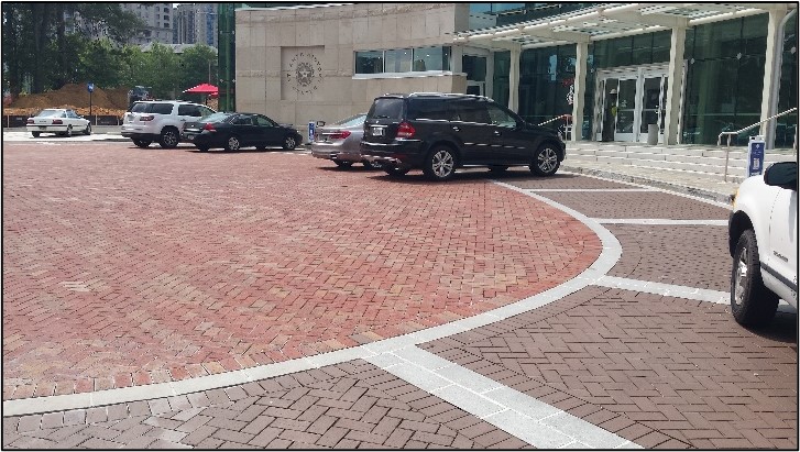Permeable pavement in parking lot